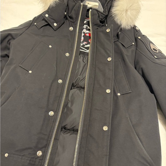 Moose Knuckles Black Ski Jacket with Fur Hood - Picture 12 of 16